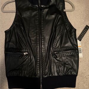 Black Leather Vest